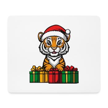 Tiger Weihnachten Geschenke - Mousepad (Querformat) - Weiß - Vorne