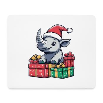 Cadeaux de Noël Rhino - Tapis de souris (format paysage) - blanc - Devant