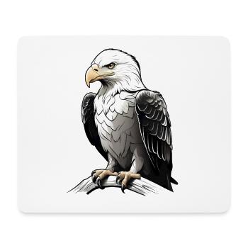 Portrait d’aigle puissant - Tapis de souris (format paysage) - blanc - Devant