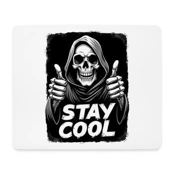 Stay Cool Sensenmann Totenkopf - Mousepad (Querformat) - Weiß - Vorne