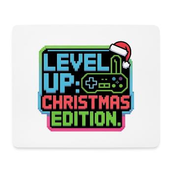 Level Up for Christmas - Pixel Gamer Gift - Mouse Pad (horizontal) - white - Front