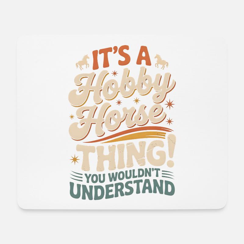 Hobby Horsing Pferd Steckpferd - Mousepad (Querformat) - Weiß