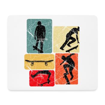 Skateboard Silhouettes Collage - Mouse Pad (horizontal) - white - Front