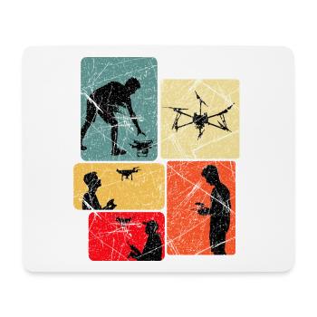 Drohnenpilot Panels Kunst - Mousepad (Querformat) - Weiß - Vorne