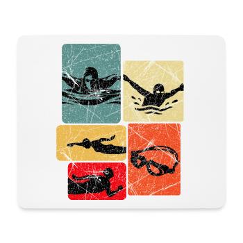 Motif de silhouettes de chars vintage - Tapis de souris (format paysage) - blanc - Devant