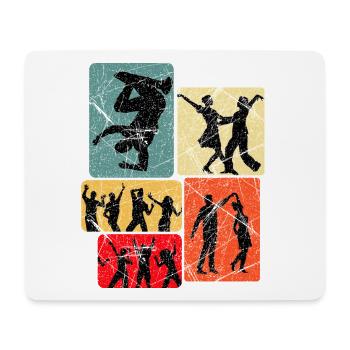 Silhouettes de danse dans un bloc rétro - Tapis de souris (format paysage) - blanc - Devant