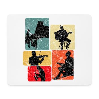 Music Silhouettes Collage - Mouse Pad (horizontal) - white - Front