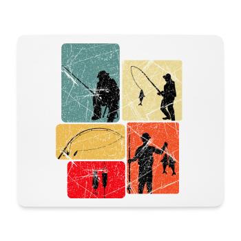 Fishing Silhouettes Retro Look - Mouse Pad (horizontal) - white - Front