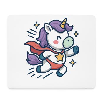 Super Licorne mignonne, chemise de course, enfants - Tapis de souris (format paysage) - blanc - Devant
