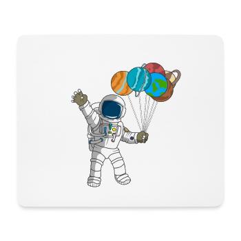 Astronaut 4. Geburtstag Weltraumplaneten-Kinderdesign - Mousepad (Querformat) - Weiß - Vorne