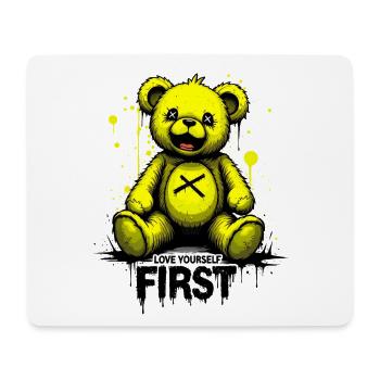 Aime-toi d’abord Teddy Bear Graffiti - Tapis de souris (format paysage) - blanc - Devant