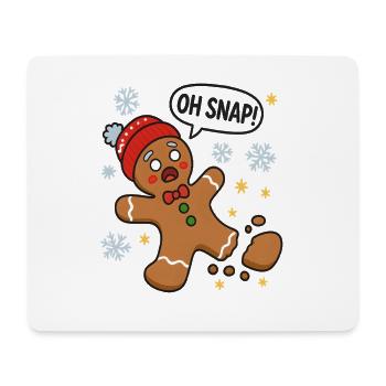 Oh Snap! Lustiger Weihnachts-Lebkuchen - Mousepad (Querformat) - Weiß - Vorne
