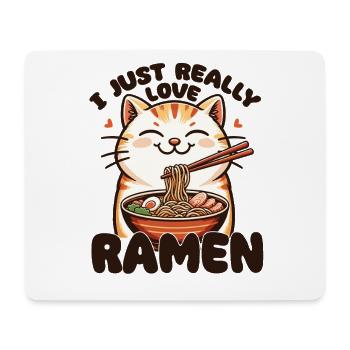 Cat with noodles ramen kawaii cat - Mouse Pad (horizontal) - white - Front