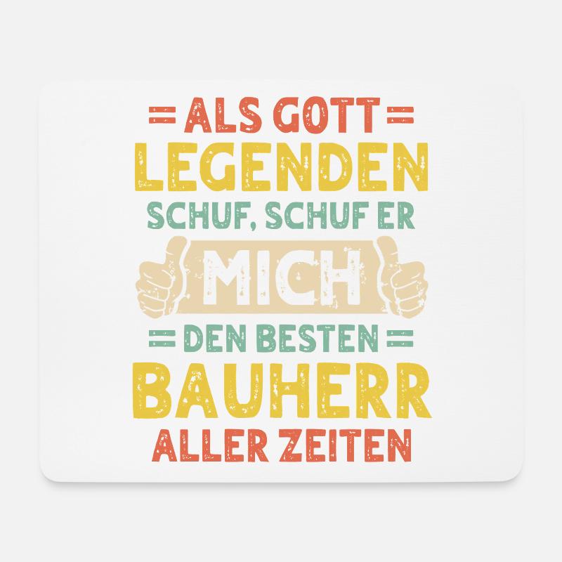 Bauherr - Mousepad (Querformat) - Weiß