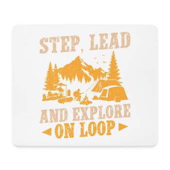 Girl Scout Leader Step Lead & Explore Scout - Mousepad (Querformat) - Weiß - Vorne