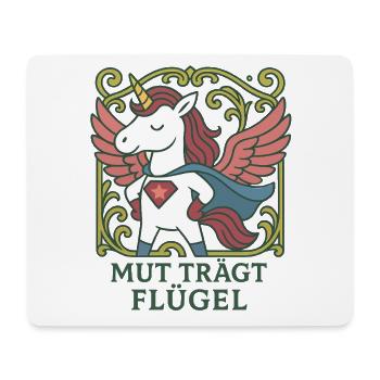 Courage Wears Wings, Unicorn Superhero Shirt - Mouse Pad (horizontal) - white - Front