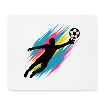 Neon Torwart Flug, Fußballfan Geschenk, bunt - Mousepad (Querformat) - Weiß - Vorne