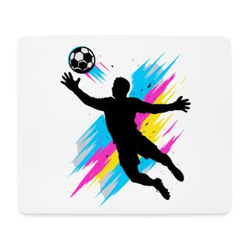 Neon Goalkeeper Jump, Football Gift, Kids - Mouse Pad (horizontal) - white - Front