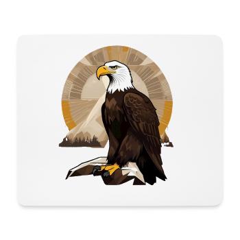 Adler am Sonnenaufgang über Gebirge - Mousepad (Querformat) - Weiß - Vorne