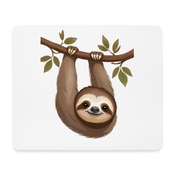 Faultier am Ast – Langsamer Charme - Mousepad (Querformat) - Weiß - Vorne