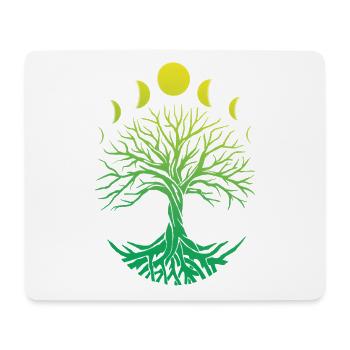 Phases Lunaires en cercle d’arbres - Tapis de souris (format paysage) - blanc - Devant