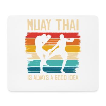 Muay Thai Retro Fight Vibe - Mousepad (Querformat) - Weiß - Vorne