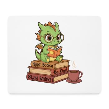Lire des livres Être gentil Rester bizarre Lecteur positif Cadeau - Tapis de souris (format paysage) - blanc - Devant