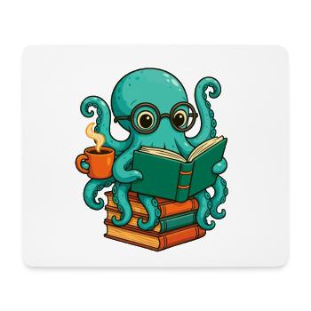 Octopus Reading Book Funny Ocean Nerd Bookworm - Mouse Pad (horizontal) - white - Front