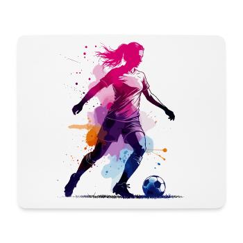 Football, Football, Football, Football, Femme haute en couleur - Tapis de souris (format paysage) - blanc - Devant