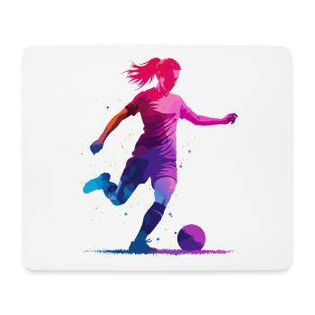 Football, Football, Football, Football, Femme haute en couleur - Tapis de souris (format paysage) - blanc - Devant