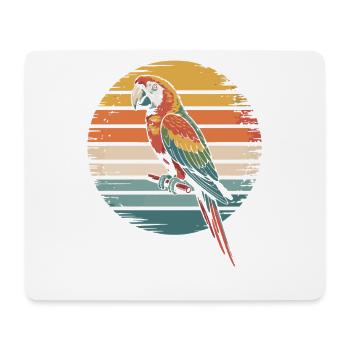 Colorful parrot in retro sunset - Mouse Pad (horizontal) - white - Front