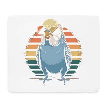 Retro parrot with sunglasses - Mouse Pad (horizontal) - white - Front