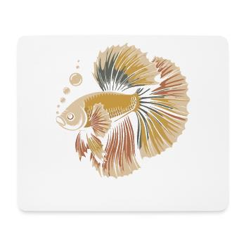 Prachtvoller Betta Fisch Print - Mousepad (Querformat) - Weiß - Vorne