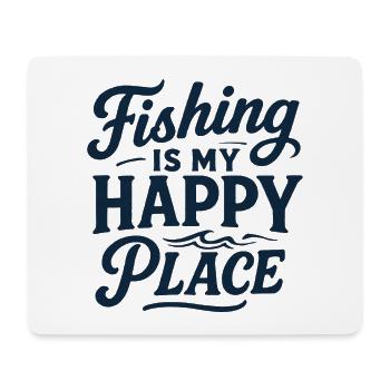Fischen ist mein glücklicher Ort - Mousepad (Querformat) - Weiß - Vorne