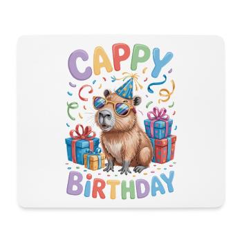 Capybara Anniversaire Cappy Anniversaire Drôle de capy - Tapis de souris (format paysage) - blanc - Devant