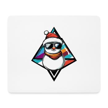 Schneemann mit Sonnenbrille Comic - Mousepad (Querformat) - Weiß - Vorne