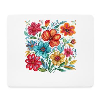 Vibrant floral splendour - Mouse Pad (horizontal) - white - Front