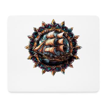 Kaleidoskopisches Segelschiff - Mousepad (Querformat) - Weiß - Vorne