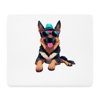 Sunglasses Shepherd Dog - Mouse Pad (horizontal) - white - Front