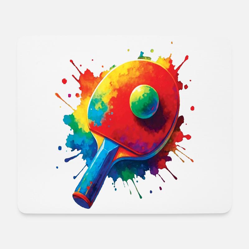 Tennis de Table – Design Sport Ping-Pong Splash - Mousepad (Querformat) - Weiß