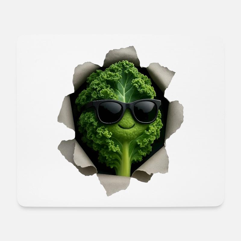 Grünkohl - Mousepad (Querformat) - Weiß