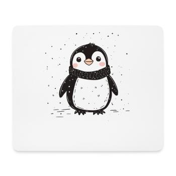 Joyeuses manchots, mignons manchots de Noël - Tapis de souris (format paysage) - blanc - Devant