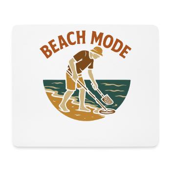 Strandmodus bei der Schatzsuche bei Metallerkennung - Mousepad (Querformat) - Weiß - Vorne