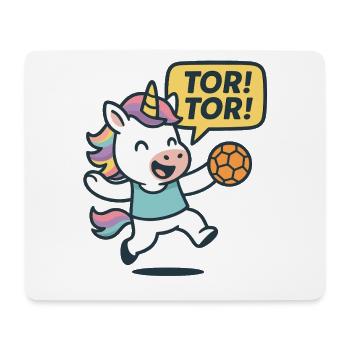 Einhorn Handball Tor Tor, Jubelkind Motiv - Mousepad (Querformat) - Weiß - Vorne