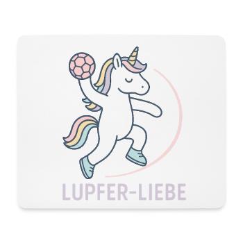 Unicorn Handball Lupferliebe, tender throw - Mouse Pad (horizontal) - white - Front