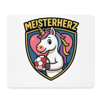 Einhorn Handball Meisterherz, Herz Teamliebe - Mousepad (Querformat) - Weiß - Vorne