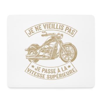 Funny motorcycle biker I'm moving up a gear - Mouse Pad (horizontal) - white - Front