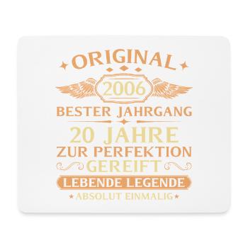 2006 Year of construction Living Legend - 20th Birthday - Mouse Pad (horizontal) - white - Front