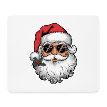 Père Noël avec des lunettes de soleil et un baiser de Noël - Tapis de souris (format paysage) - blanc - Devant