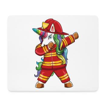Pompier licorne en tamponnage, Papa Premier intervenant Gi - Tapis de souris (format paysage) - blanc - Devant